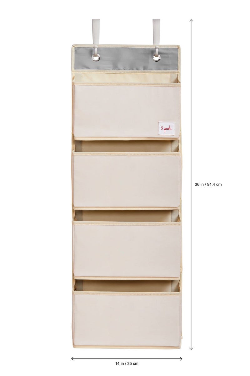 3 Sprouts Over The Door Baby Organizer - Essential Newborn Nursery Storage, Toy Organizer for Room and Closet - Bedroom Storage - Hooks Included, Ostrich - Image 4
